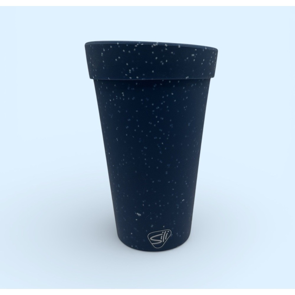 Silipint Silicone 16oz Coffee Tumbler Blue Speckled Unbreakable Cup